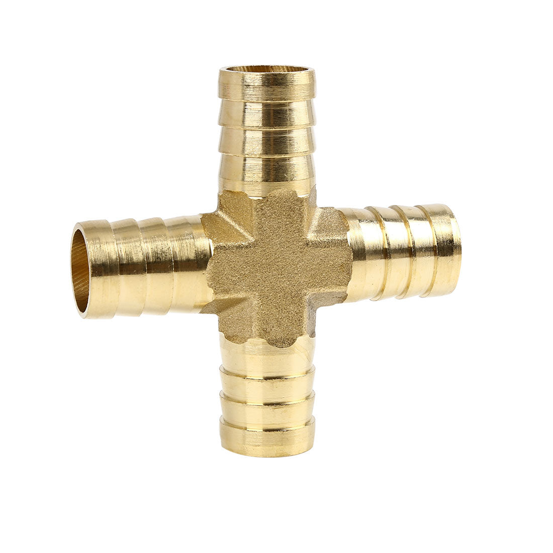 Harfington 19mm Brass Hose Tail Barb Fitting Cross 4 Way Connector for Air Water Gas Oil