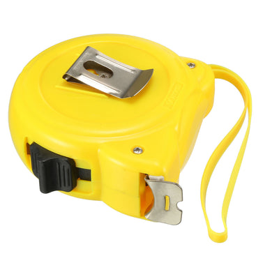 Harfington Tape Measure 10 Meter Retractable Measuring Tape Metric Plastic Round Case Yellow