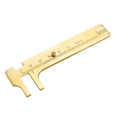 Harfington Vernier Caliper 60mm Metric Copper Measuring Tool for Precision Measurements Outside Inside