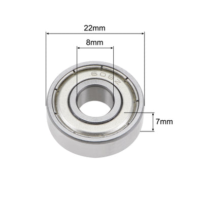 Harfington Uxcell Deep Groove Ball Bearing Double Shielded ABEC-3 Bearings