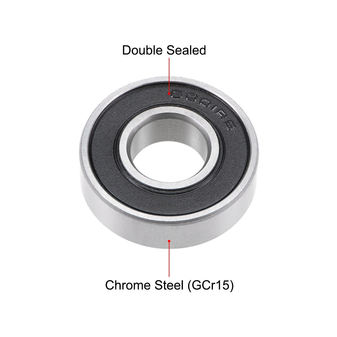 uxcell Uxcell Deep Groove Ball Bearings Metric Double Sealed Chrome Steel ABEC3 Z1