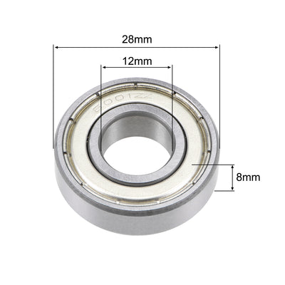 Harfington Deep Groove Ball Bearings Metric Double Shielded Chrome Steel ABEC3 Z1