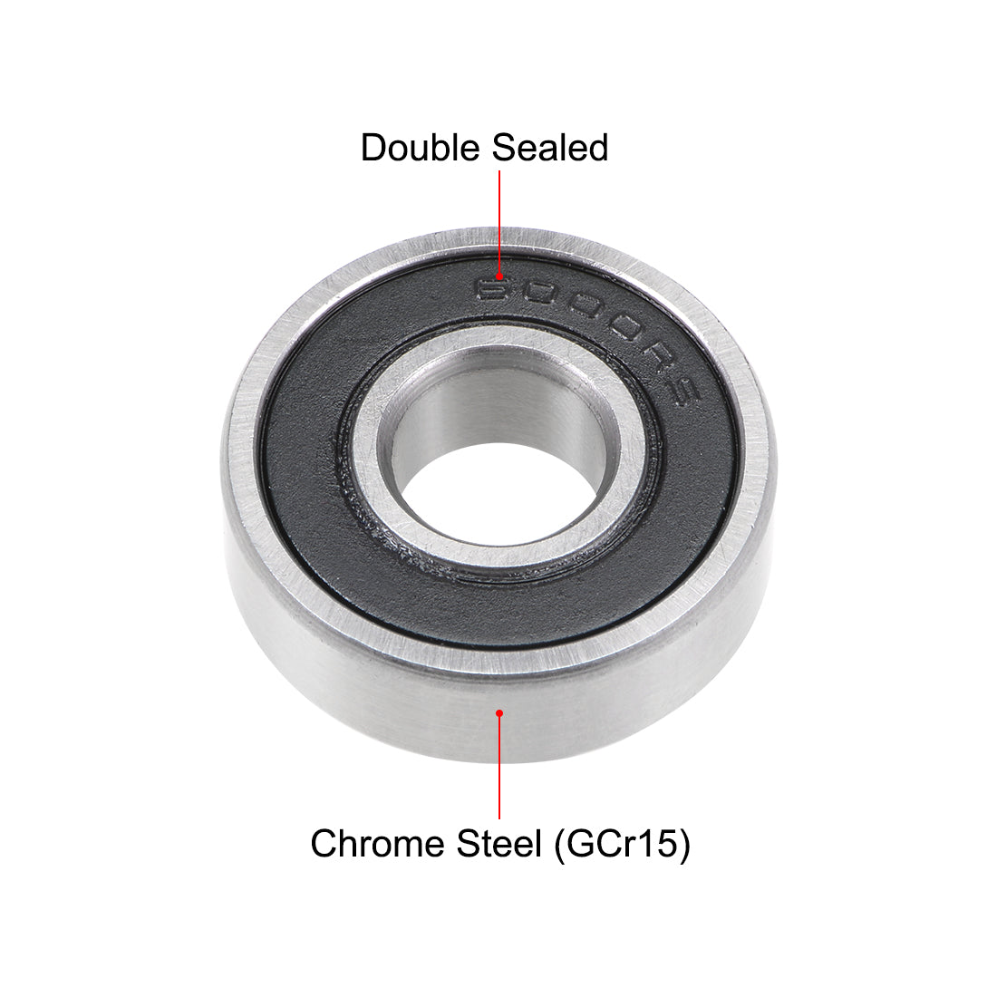 uxcell Uxcell Deep Groove Ball Bearings Metric Double Sealed Chrome Steel ABEC3 Z1