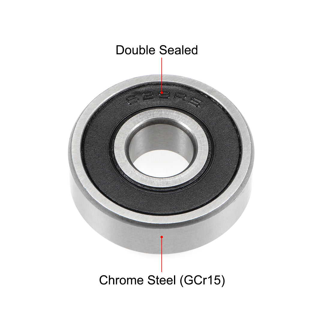 uxcell Uxcell Deep Groove Ball Bearings Metric Double Sealed Chrome Steel ABEC3 Z1