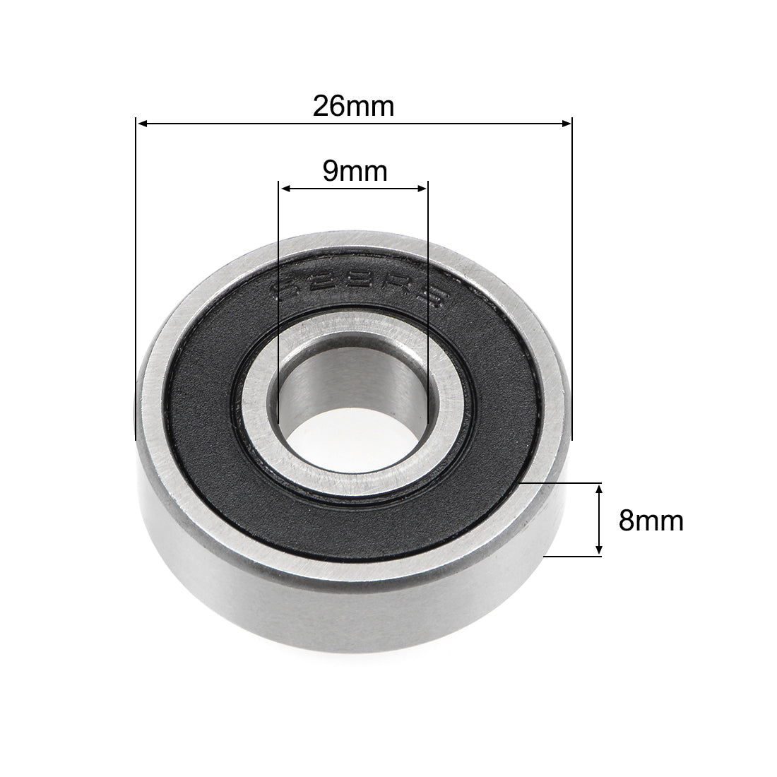 uxcell Uxcell Deep Groove Ball Bearings Metric Double Sealed Chrome Steel ABEC3 Z1