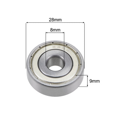 Harfington Deep Groove Ball Bearings Metric Double Shielded Chrome Steel ABEC3 Z1