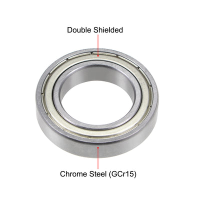 Harfington Deep Groove Ball Bearing Double Shielded Chrome Metric Bearings P0 Z1