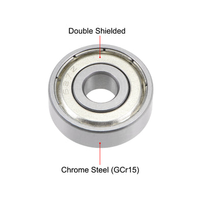 Harfington Deep Groove Ball Bearings Metric Double Shielded Chrome Steel ABEC3 Z1
