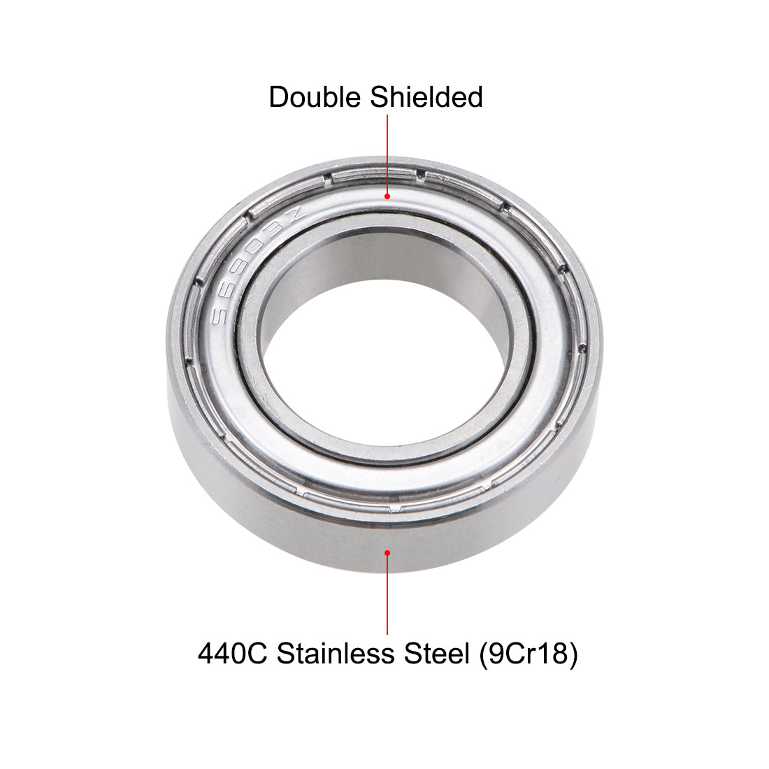 Harfington S6903ZZ Stainless Steel Ball Bearing 17x30x7mm Shielded 6903ZZ Bearings