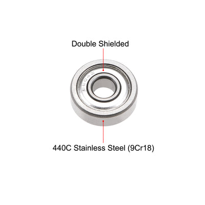Harfington S604ZZ Stainless Steel Ball Bearing 4x12x4mm Shielded 604ZZ Bearings