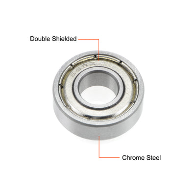 Harfington Uxcell Deep Groove Ball Bearing Double Shielded ABEC-3 Bearings