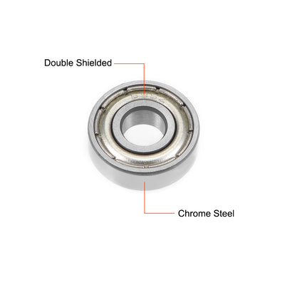 Harfington Deep Groove Ball Bearings Metric Double Shielded Chrome Steel ABEC3 Z1 Level