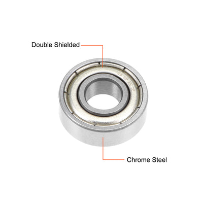 Harfington Uxcell Deep Groove Ball Bearing Double Shielded ABEC-3 Bearings