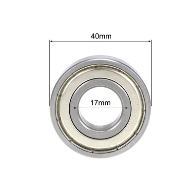 Harfington Deep Groove Ball Bearings Metric Double Shielded Chrome Steel ABEC-3 Z1