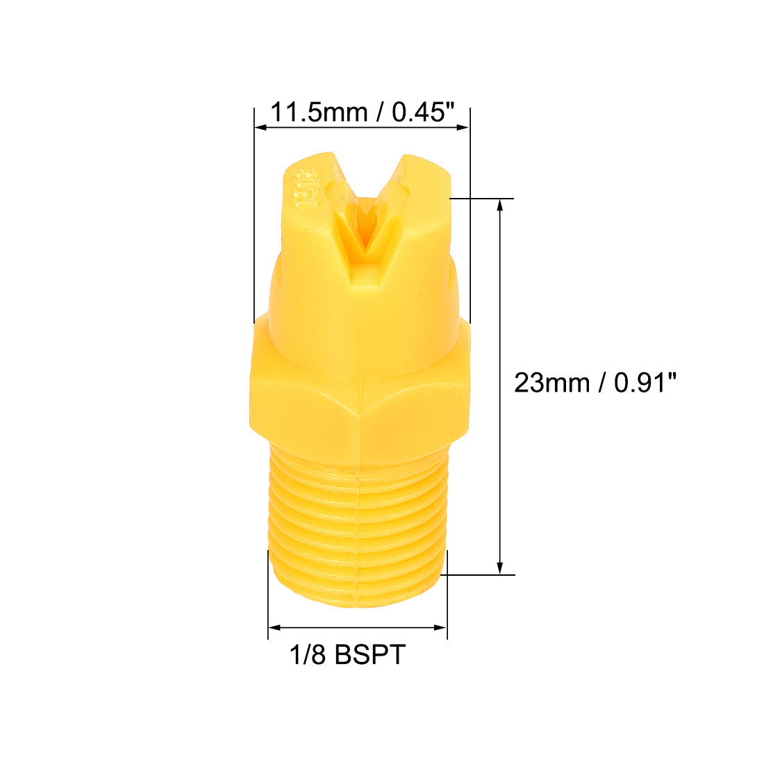 Harfington Flat Fan Spray Tip, 1/8BSPT Male Thread PP Nozzle, 3 Pcs (65 Degree, 1.8mm Orifice Diameter)