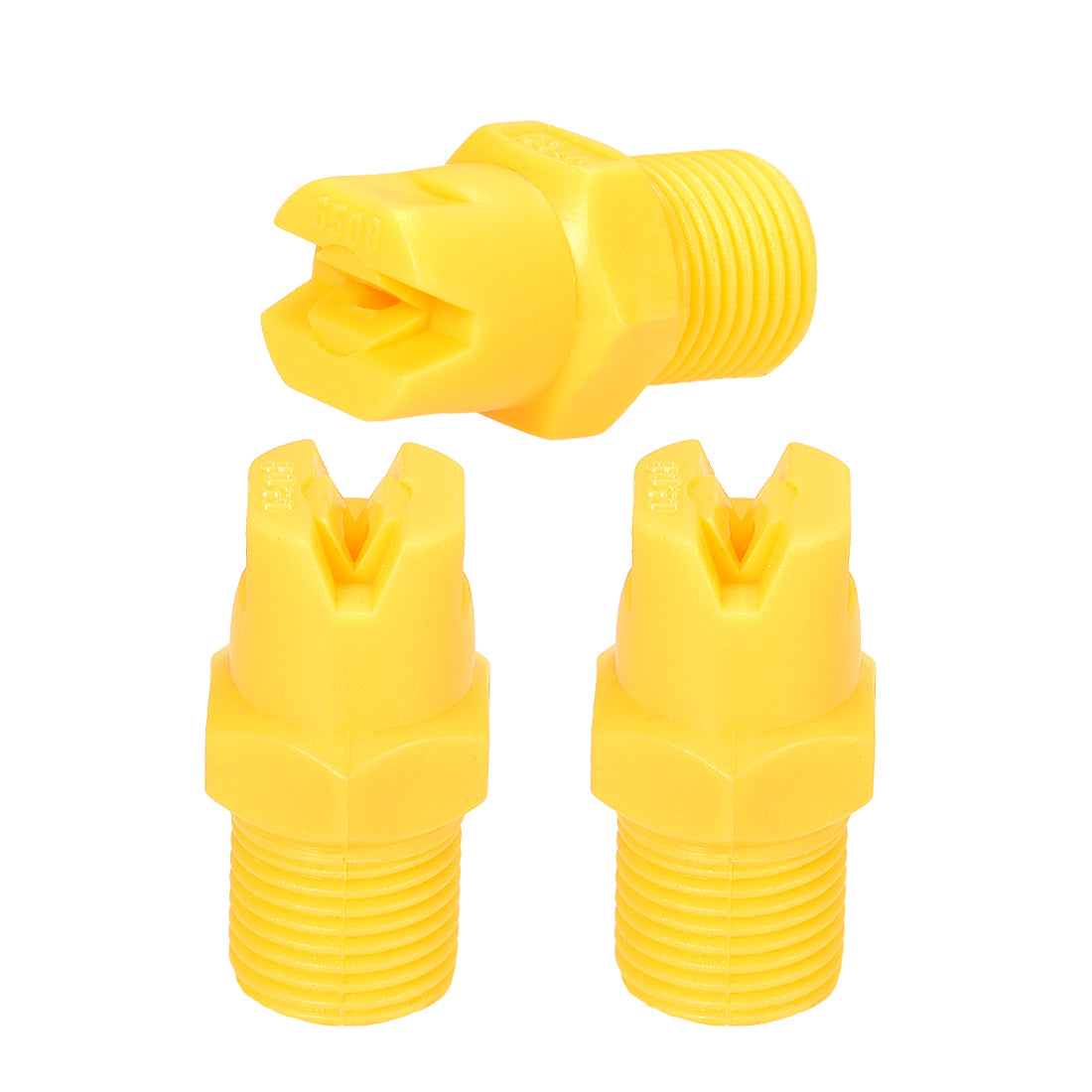 Harfington Flat Fan Spray Tip, 1/8BSPT Male Thread PP Nozzle, 3 Pcs (65 Degree, 1.8mm Orifice Diameter)
