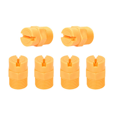 Harfington Flat Fan Spray Tip, 1/2NPT Male Thread PP Nozzle, 6 Pcs (65 Degree, 2mm Orifice Diameter)