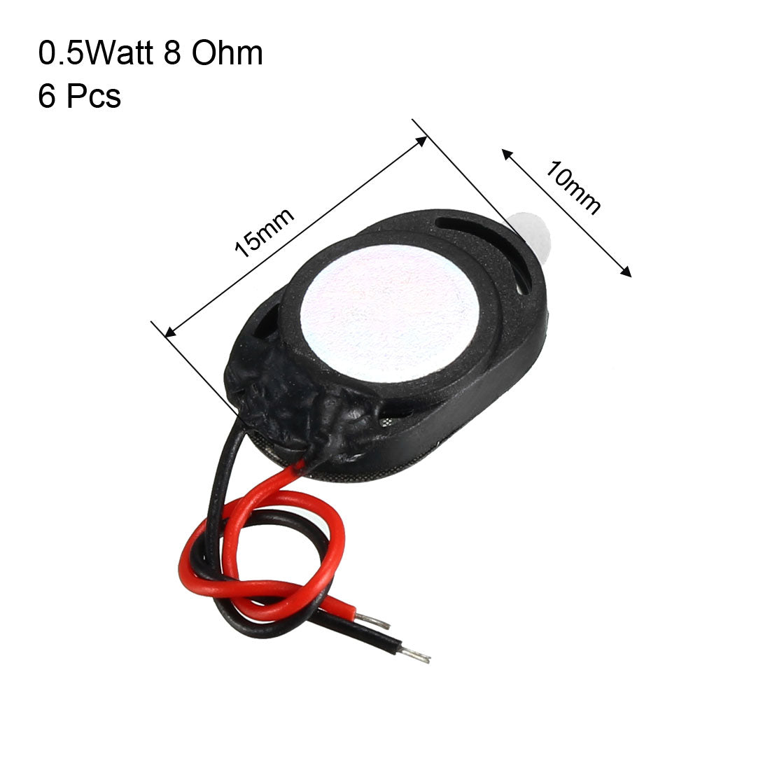 Harfington 0.5Watt 8 Ohm 2-Wired ellipse Mini Magnet MP3 MP4 Phone Speaker Loudspeaker 6Pcs