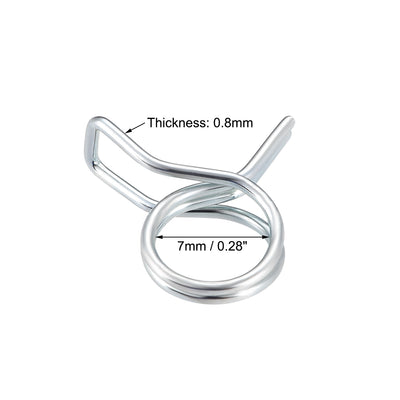 Harfington Double Wire Spring Hose Clamp Fuel Line Silicone Hose Tube Spring Clips Zinc Plated 10Pcs