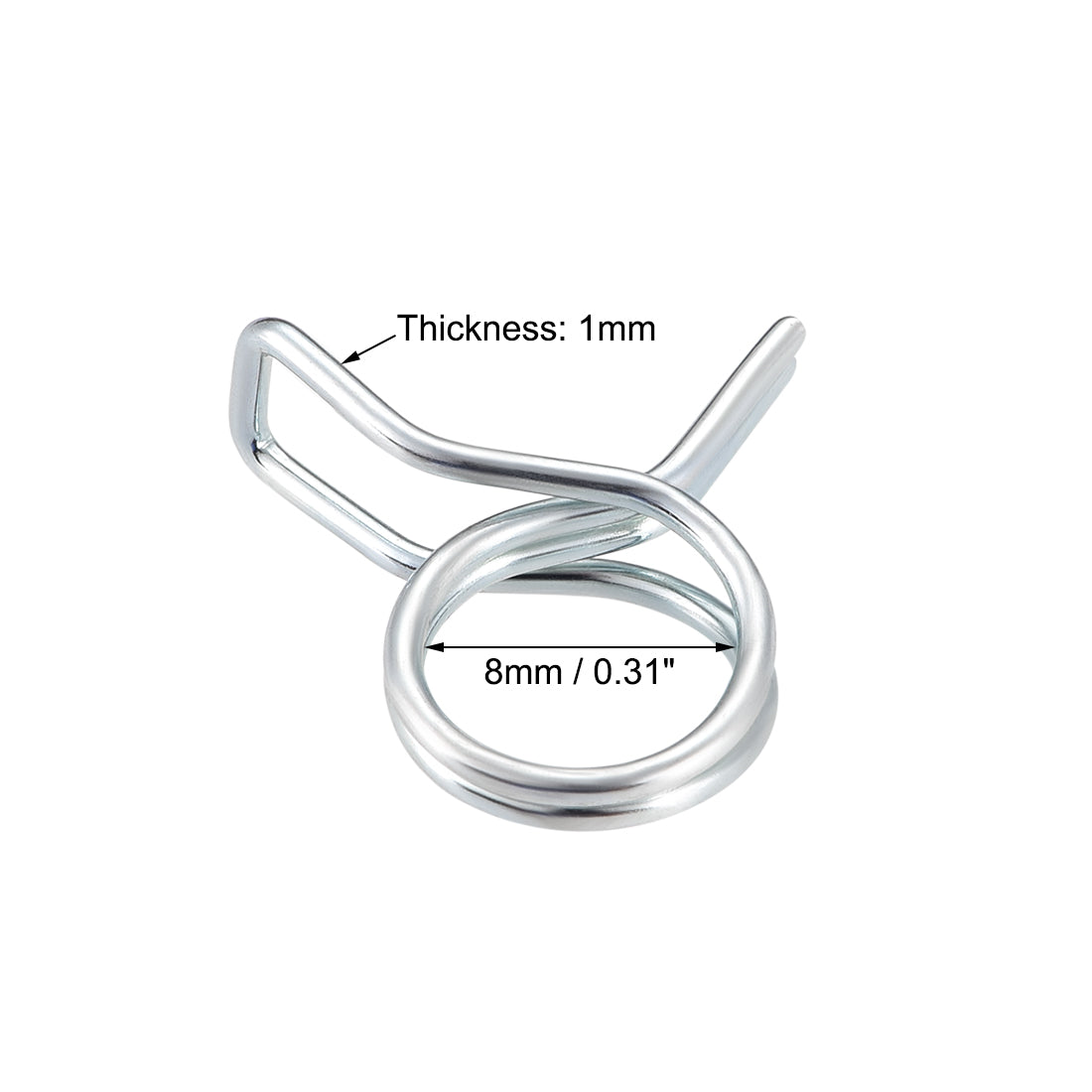 Harfington Double Wire Spring Hose Clamp Fuel Line Silicone Hose Tube Spring Clips Zinc Plated 10Pcs