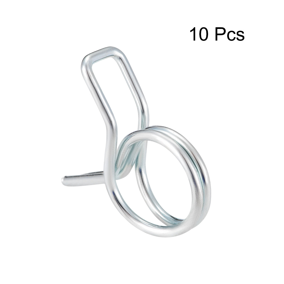 Harfington Double Wire Spring Hose Clamp Fuel Line Silicone Hose Tube Spring Clips Zinc Plated 10Pcs