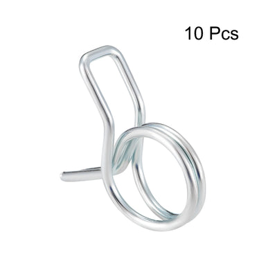 Harfington Double Wire Spring Hose Clamp Fuel Line Silicone Hose Tube Spring Clips Zinc Plated 10Pcs