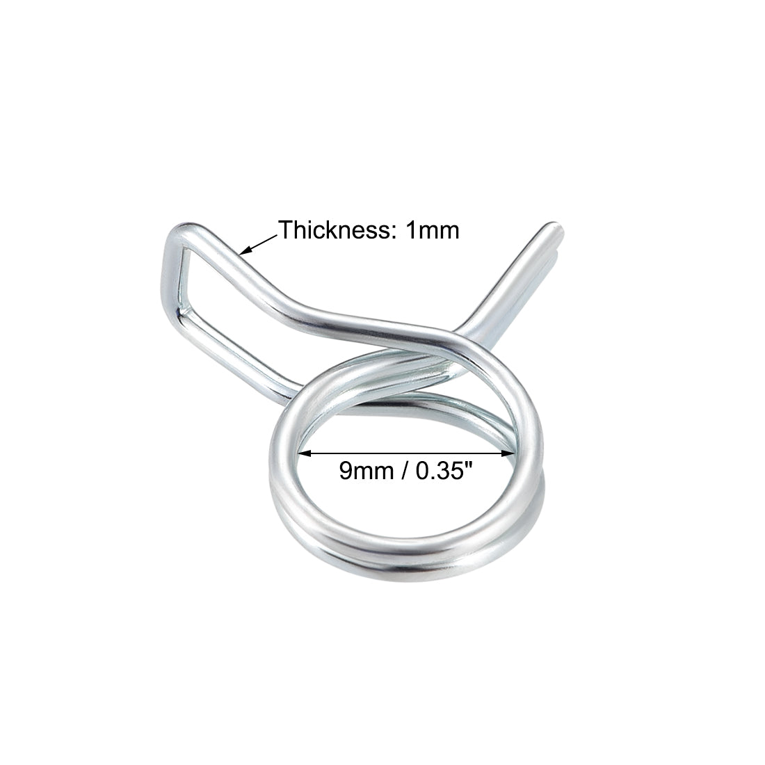 Harfington Double Wire Spring Hose Clamp Fuel Line Silicone Hose Tube Spring Clips Zinc Plated 10Pcs