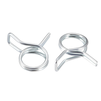 Harfington Double Wire Spring Hose Clamp Fuel Line Silicone Hose Tube Spring Clips Zinc Plated 10Pcs
