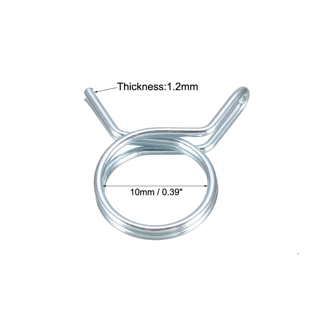 Harfington Double Wire Spring Hose Clamp Fuel Line Silicone Hose Tube Spring Clips Zinc Plated 10Pcs