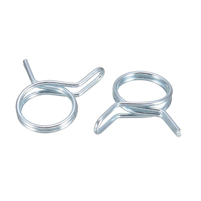 Harfington Double Wire Spring Hose Clamp Fuel Line Silicone Hose Tube Spring Clips Zinc Plated 10Pcs