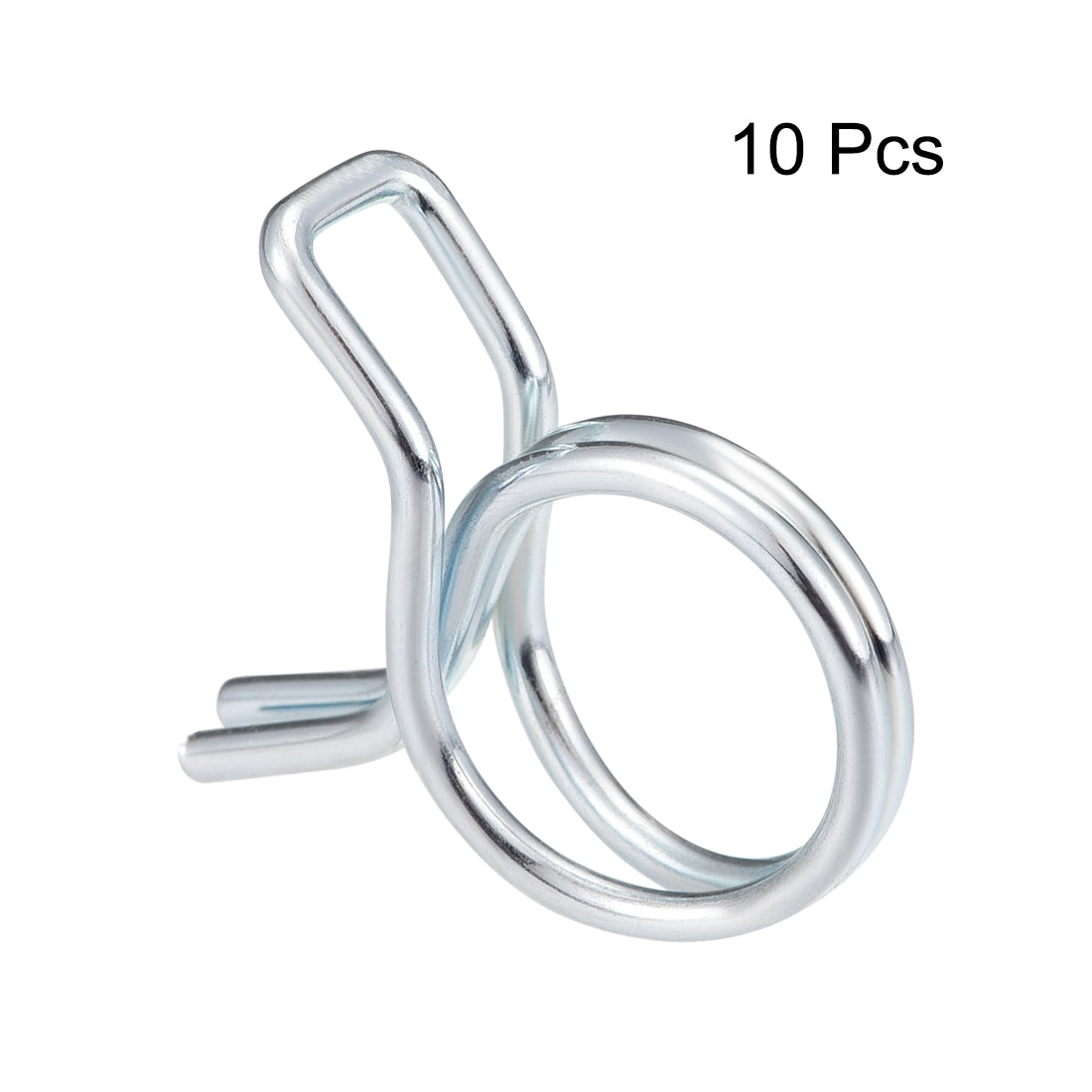 Harfington Double Wire Spring Hose Clamp Fuel Line Silicone Hose Tube Spring Clips Zinc Plated 10Pcs