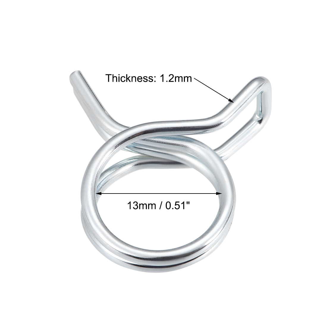 Harfington Double Wire Spring Hose Clamp Fuel Line Silicone Hose Tube Spring Clips Zinc Plated 10Pcs