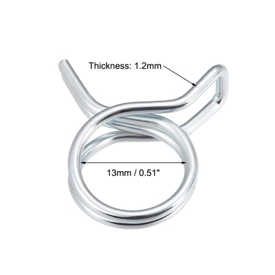 Harfington Double Wire Spring Hose Clamp Fuel Line Silicone Hose Tube Spring Clips Zinc Plated 10Pcs