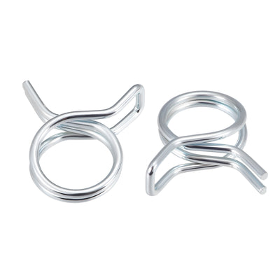 Harfington Double Wire Spring Hose Clamp Fuel Line Silicone Hose Tube Spring Clips Zinc Plated 10Pcs