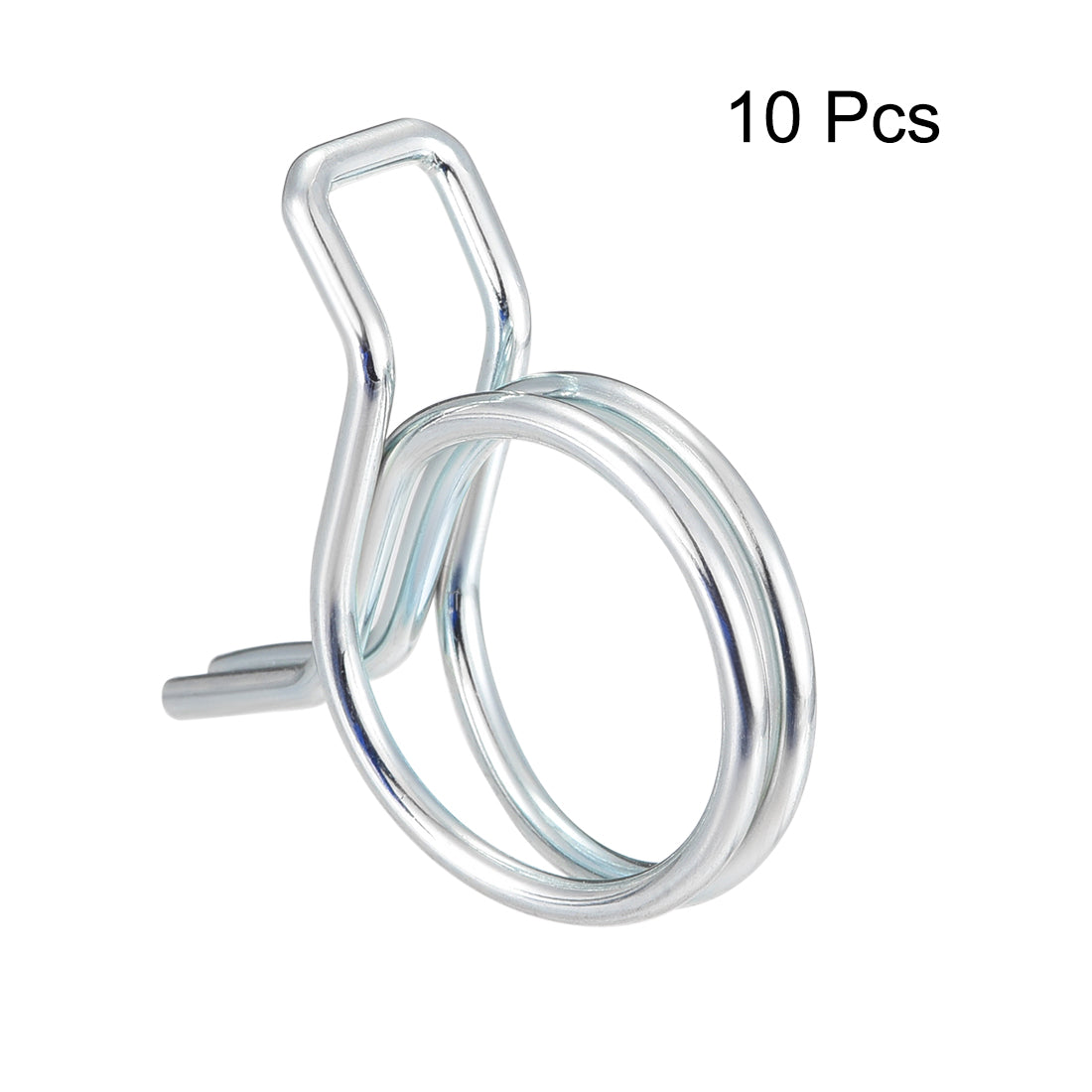 Harfington Double Wire Spring Hose Clamp Fuel Line Silicone Hose Tube Spring Clips Zinc Plated 10Pcs