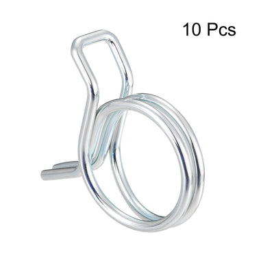 Harfington Double Wire Spring Hose Clamp Fuel Line Silicone Hose Tube Spring Clips Zinc Plated 10Pcs