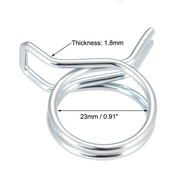 Harfington Double Wire Spring Hose Clamp Fuel Line Silicone Hose Tube Spring Clips Zinc Plated 10Pcs