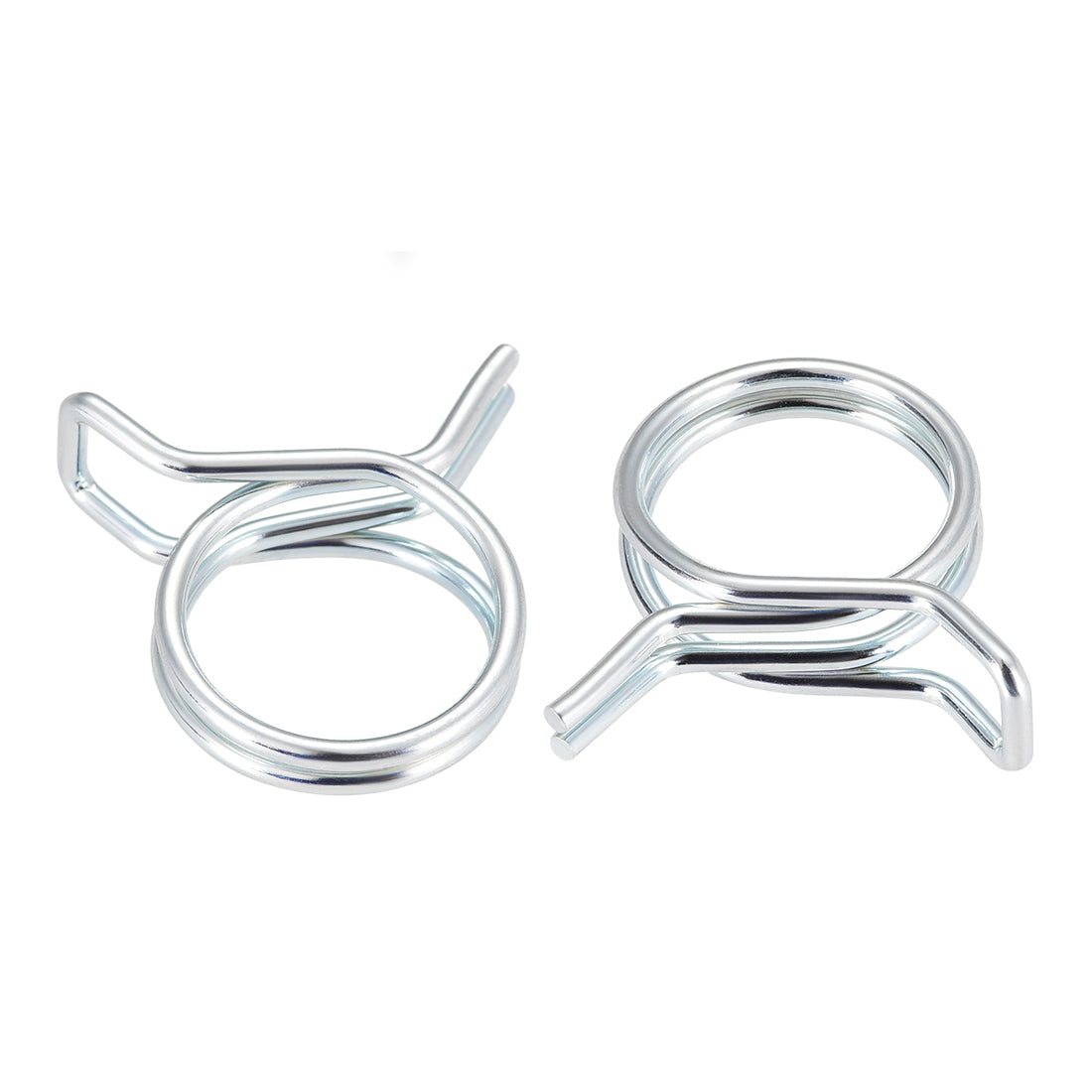 Harfington Double Wire Spring Hose Clamp Fuel Line Silicone Hose Tube Spring Clips Zinc Plated 10Pcs
