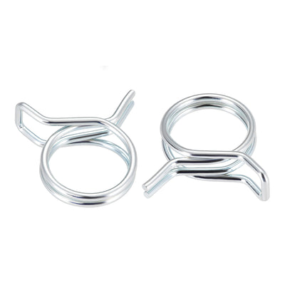 Harfington Double Wire Spring Hose Clamp Fuel Line Silicone Hose Tube Spring Clips Zinc Plated 10Pcs