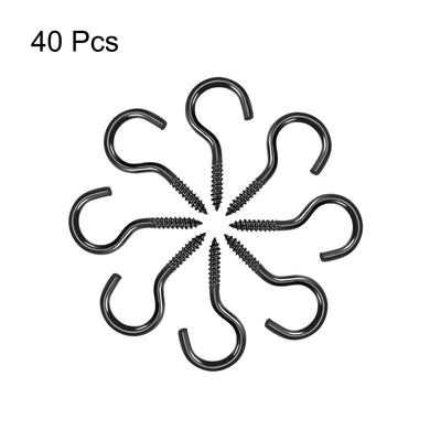 Harfington Screw Eye Hooks Self Tapping Screws Screw-in Hanger Eye-Shape  Hooks 40pcs