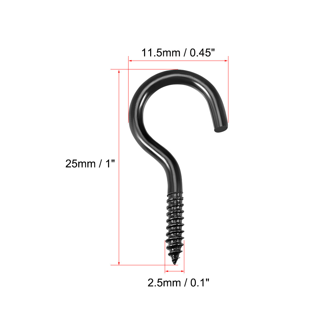 Harfington Screw Eye Hooks Self Tapping Screws Screw-in Hanger Eye-Shape  Hooks 40pcs