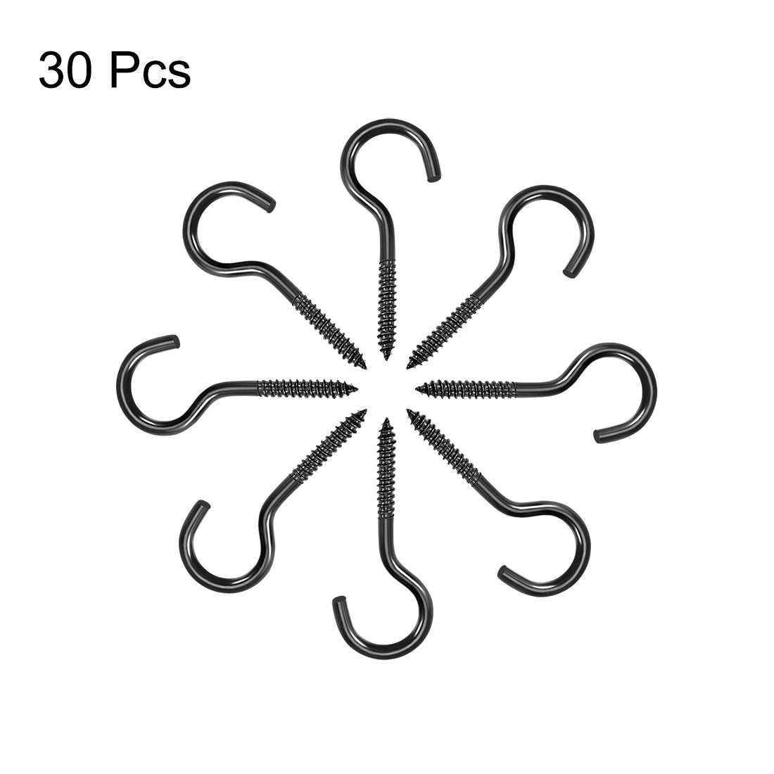 Harfington Screw Eye Hooks Self Tapping Screws Screw-in Hanger Eye-Shape  Hook, 30pcs