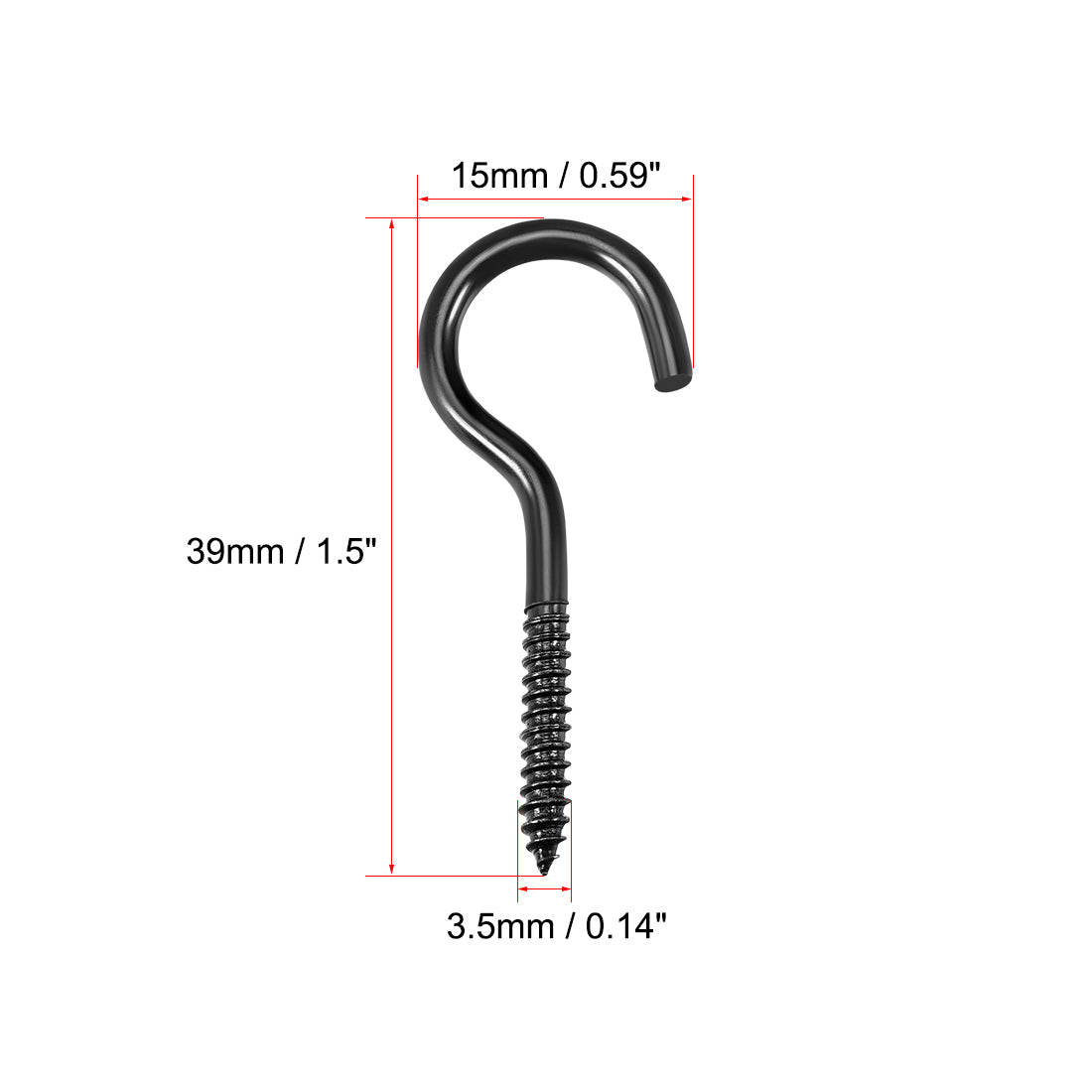 Harfington Screw Eye Hooks Self Tapping Screws Screw-in Hanger Eye-Shape  Hook, 30pcs