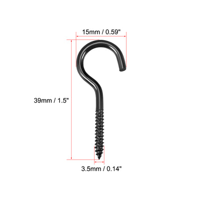 Harfington Screw Eye Hooks Self Tapping Screws Screw-in Hanger Eye-Shape  Hook, 30pcs