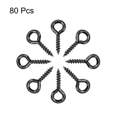 Harfington Screw Eye Hooks Self Tapping Screws Screw-in Hanger Eye-Shape  Hooks 80pcs