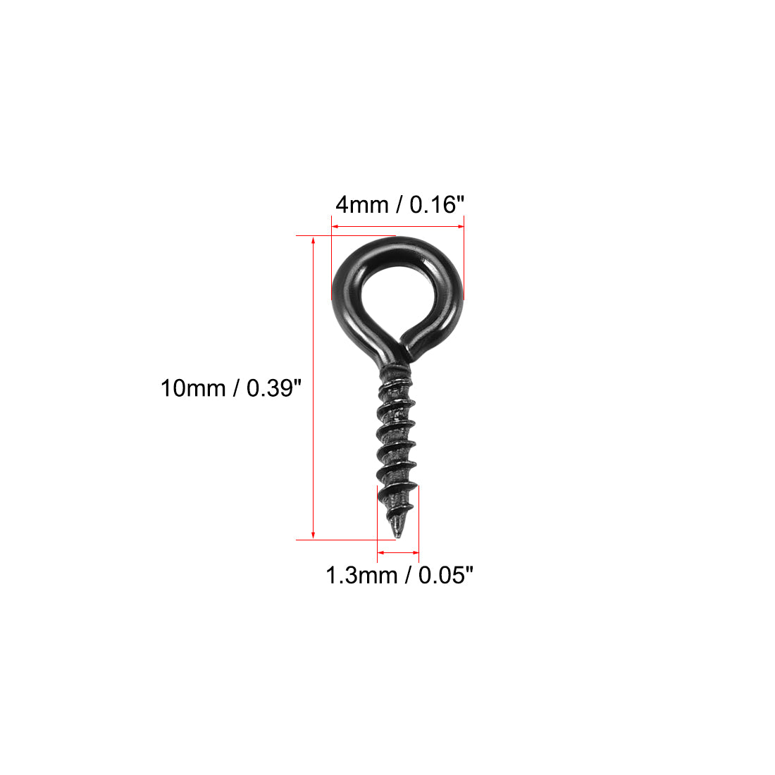 Harfington Screw Eye Hooks Self Tapping Screws Screw-in Hanger Eye-Shape  Hooks 80pcs