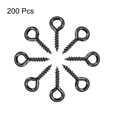 Harfington Screw Eye Hooks Self Tapping Screws Screw-in Hanger Eye-Shape  Hooks 200pcs