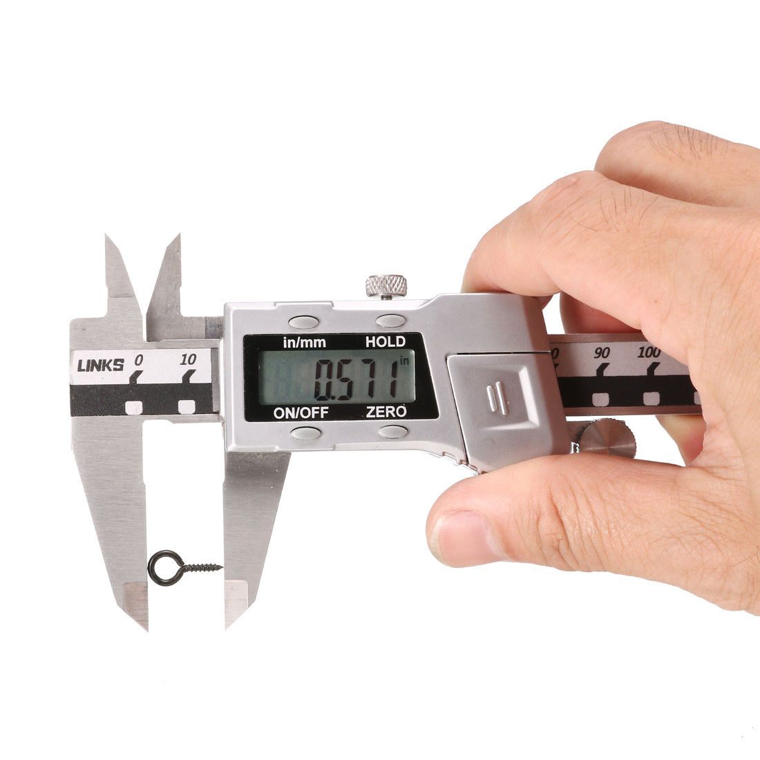 Harfington 0.6" Screw Eye Hooks Self Tapping Screws Screw-in Hanger Eye-Shape  Hooks Black 50pcs