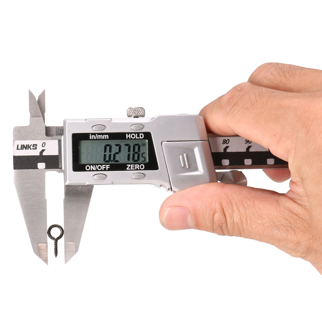 Harfington 0.6" Screw Eye Hooks Self Tapping Screws Screw-in Hanger Eye-Shape  Hooks Black 50pcs