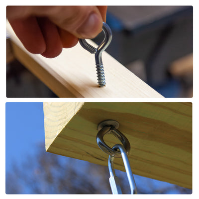 Harfington Screw Eye Hooks Self Tapping Screws Screw-in Hanger Eye-Shape  Hooks 80pcs